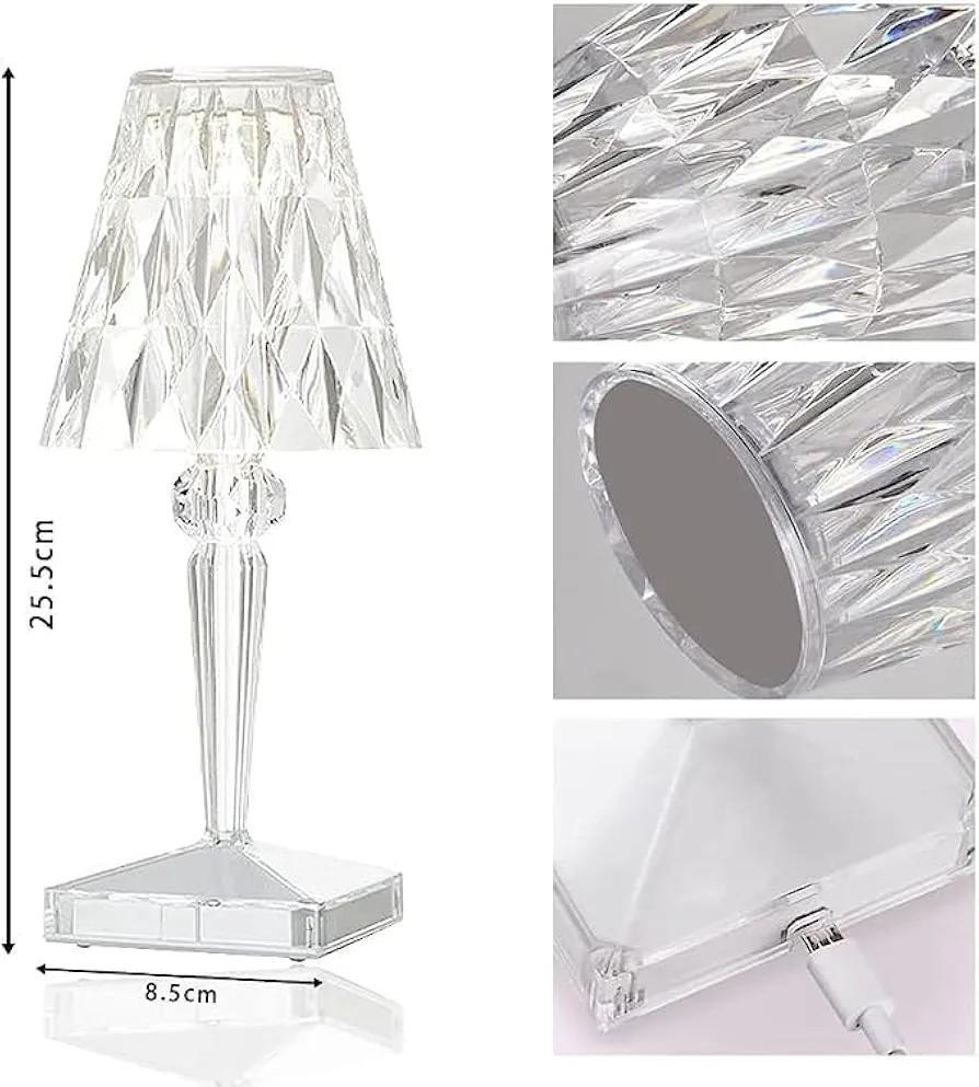 Crystal Table Lamp Multicolor USB Rechargeable 3W