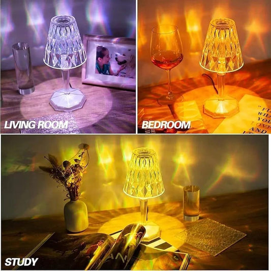 Crystal Table Lamp Multicolor USB Rechargeable 3W