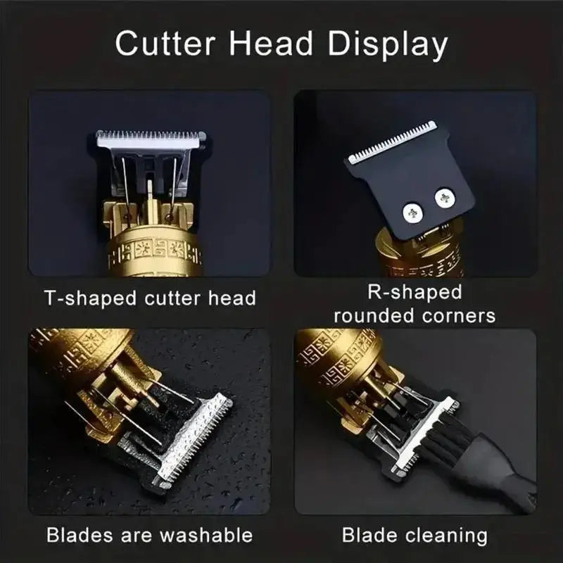 Rechargeable Hair Trimmer for Men Brown Silver